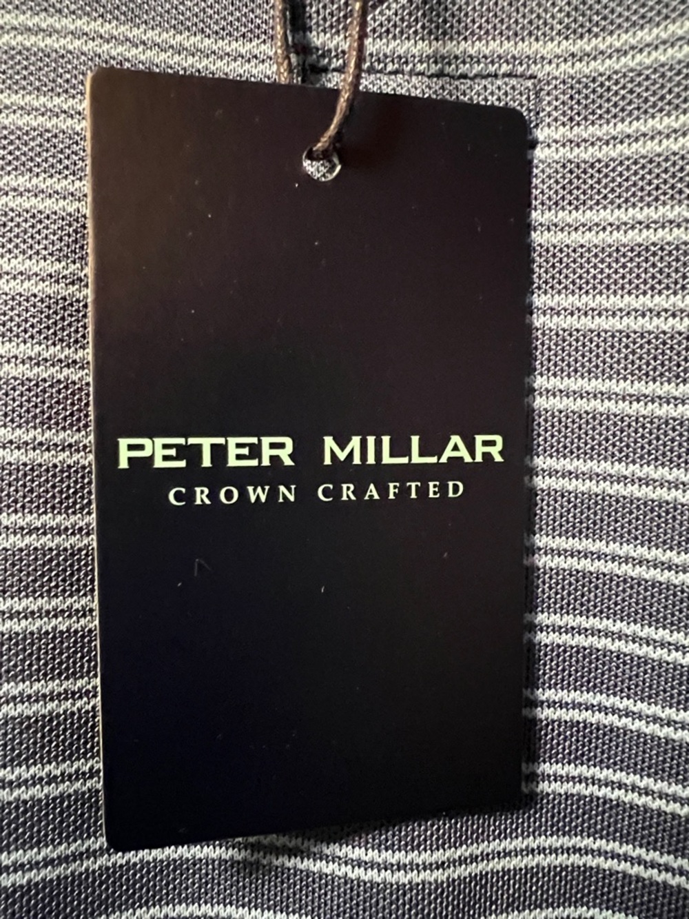 Brand New Peter Millar Crown Crafted Stretch Classic unique blue Striped Polo! - Picture 8 of 14